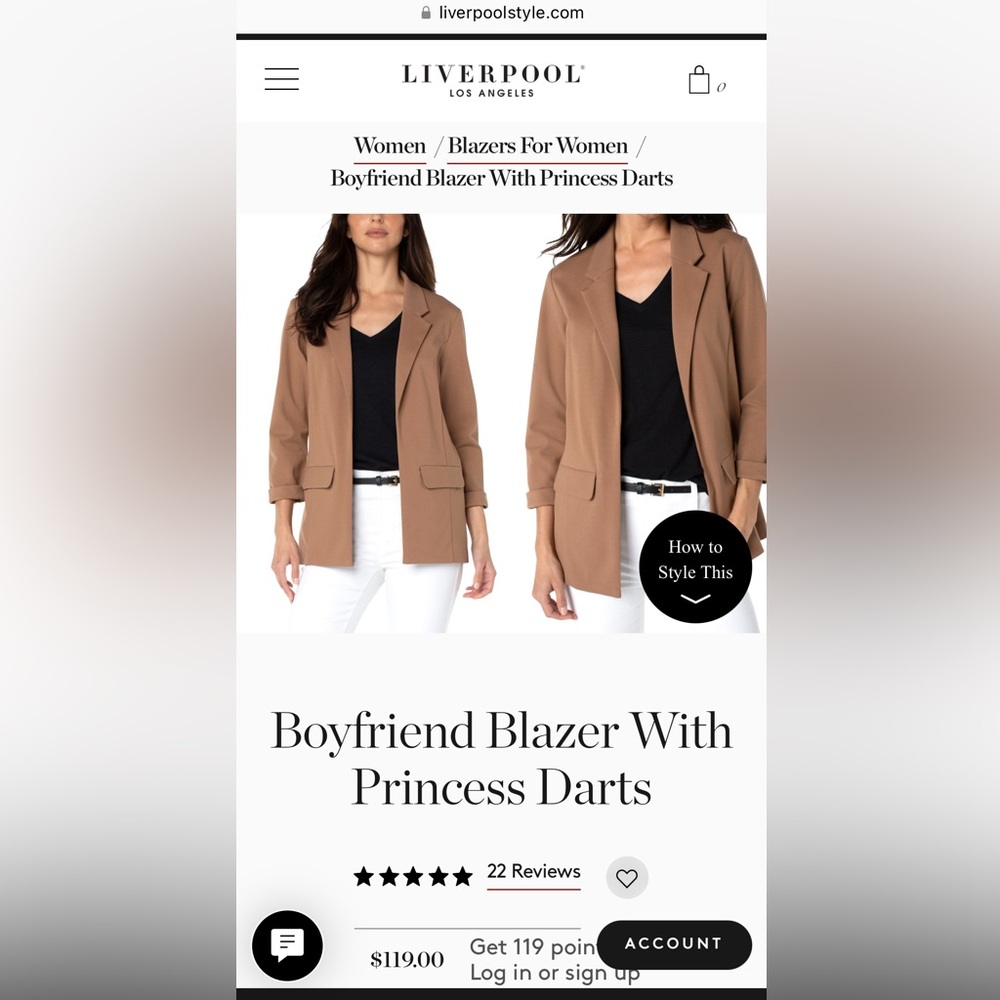 Liverpool Boyfriend Stretch Blazer